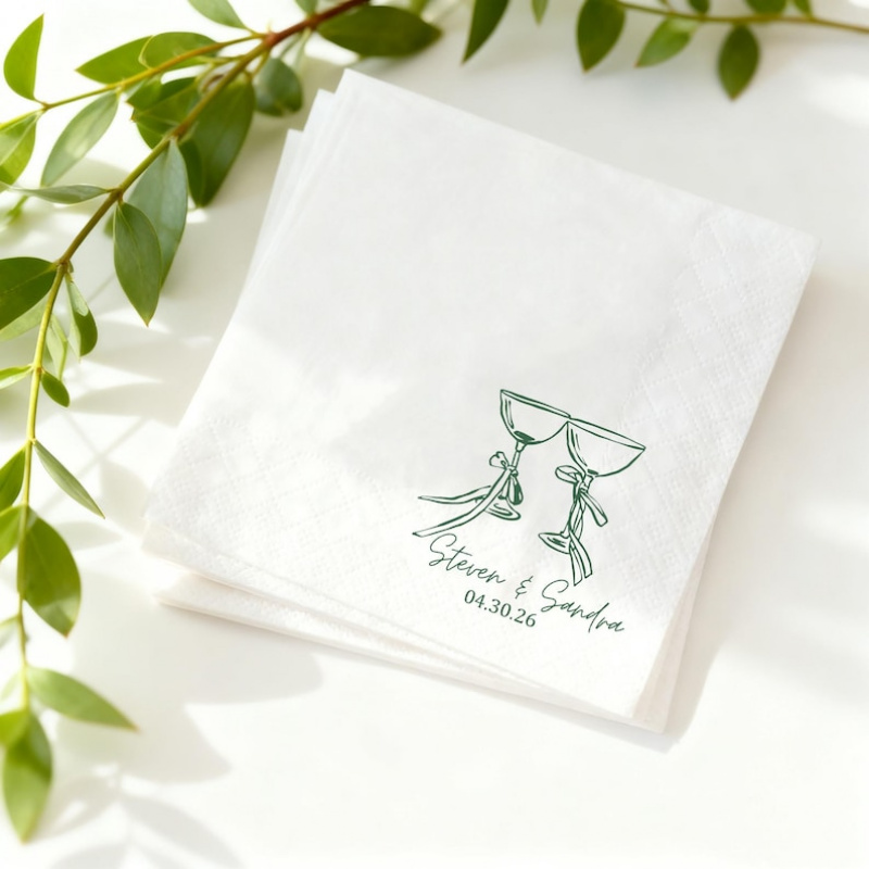 TEMU Serviettes de mariage personnalisées, serviettes à cocktail personnalisées pour réceptions de mariage, et décorations pour fêtes prénuptiales et