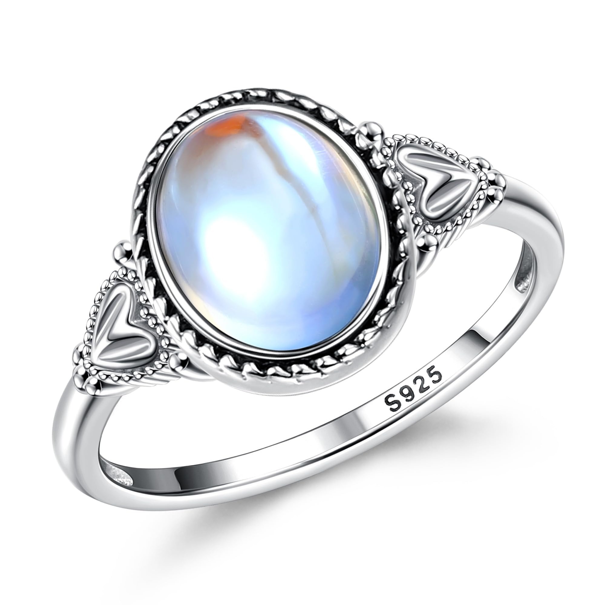 Image of 925 Sterling Silver Mood Ring - Vintage Handmade Victorian Oval Solitaire - Color Change Ring For Women