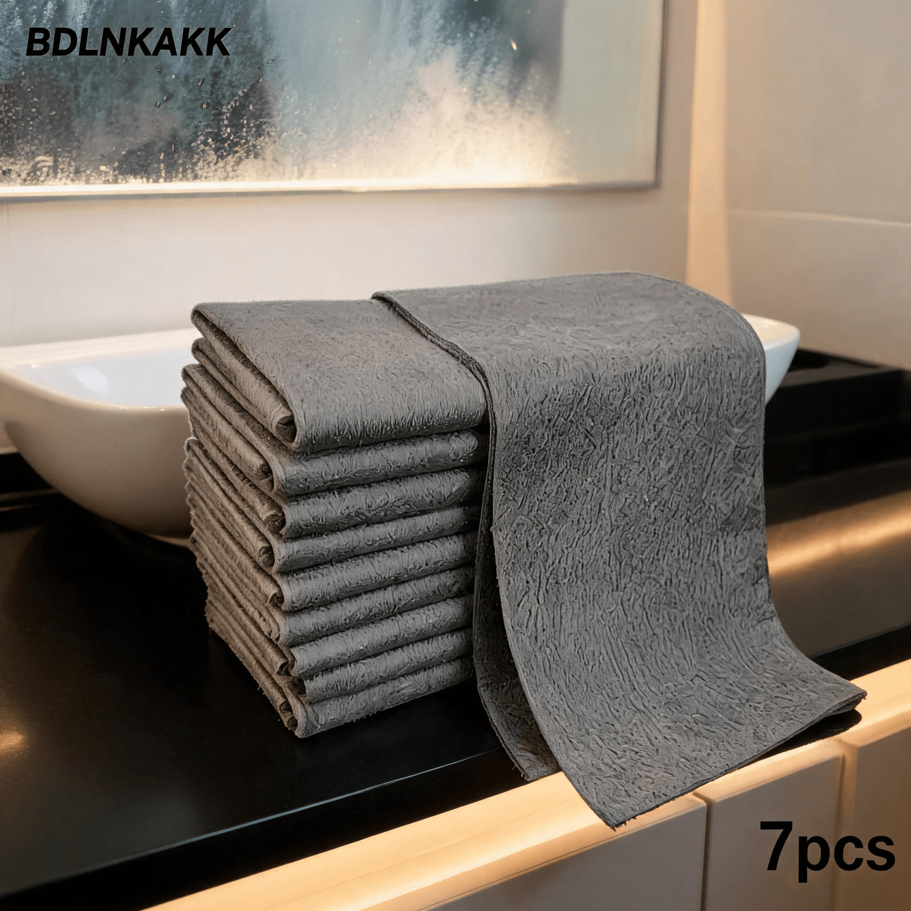 TEMU BDLNKAKK Ensemble de 7 chiffons magiques pour vitres, chiffons de nettoyage de fenêtres multifonctionnels épaissis, , serviettes de lavage de