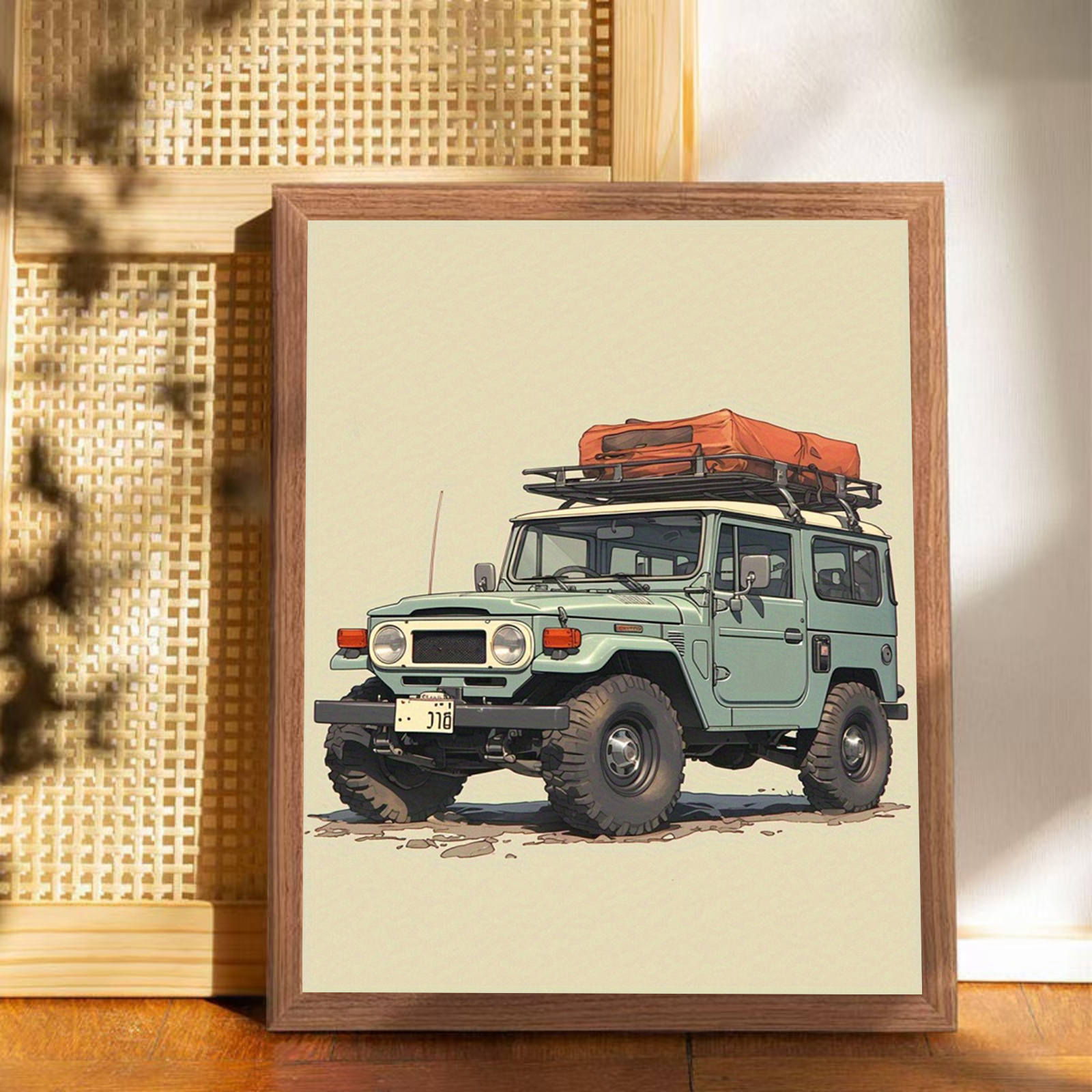 

1pc Canvas Painting, Vintage Green Suv Canvas Prints, Off-road Vehicle Poster, High Quality Home And Office Decorative Canvas For , , 12x16 Inches, Room Decor