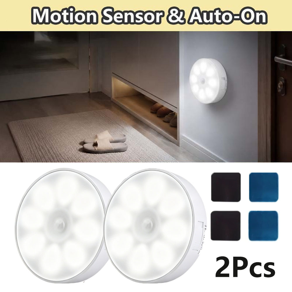 TEMU 2-pack Led Motion Sensor Night Lights, Usb Rechargeable Motion Sensor Lights, Magnetic Suspension For , Soft Warm White Light Wardrobe Lights,