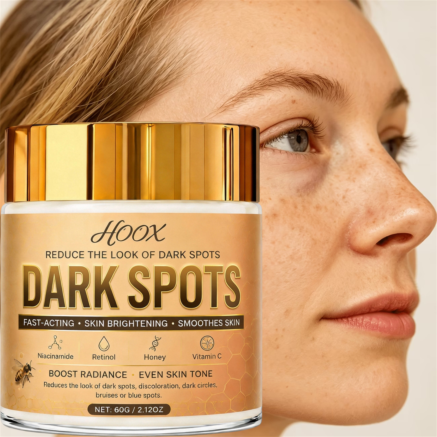 Dark Spot Brightening Cream - Enriched With Bee Venom And Niacinamide - Brightening For All Facial Areas - Improves Of Skin - Brightens Skin On Eyes, Face, And Neck