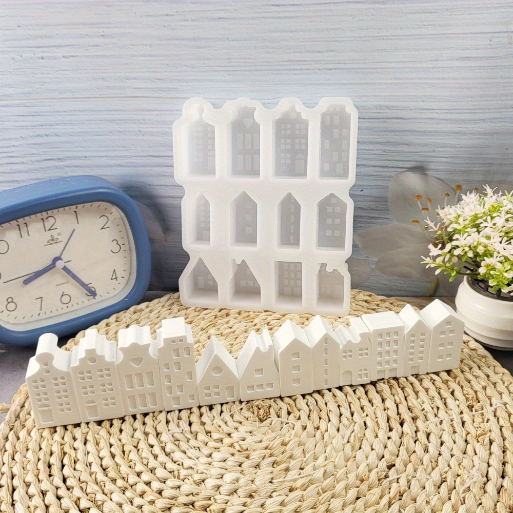 

Small House Pieces Decorated With Cement Plaster Mold Diy Silicone Mold