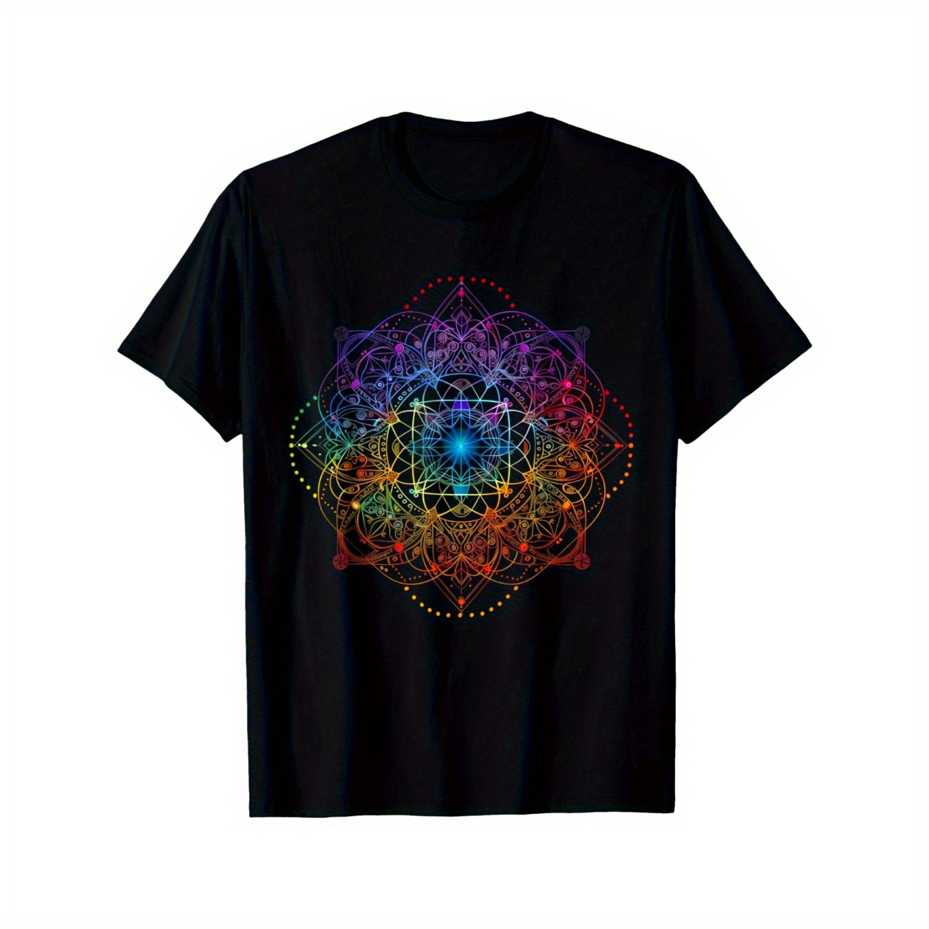 

Men's Cube Spiritual Yoga T-shirt - 100% Cotton, Casual Fit, Round Neck, Short Sleeve, Wear