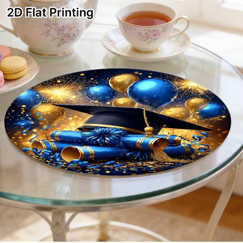 item picture 2pcs 4pcs 6pcs 8pcs graduation cap placemats suitable for birthday party decor graduation table setting s with cap decorations modern table mats for home kitchen holiday gift for events no 2d flat