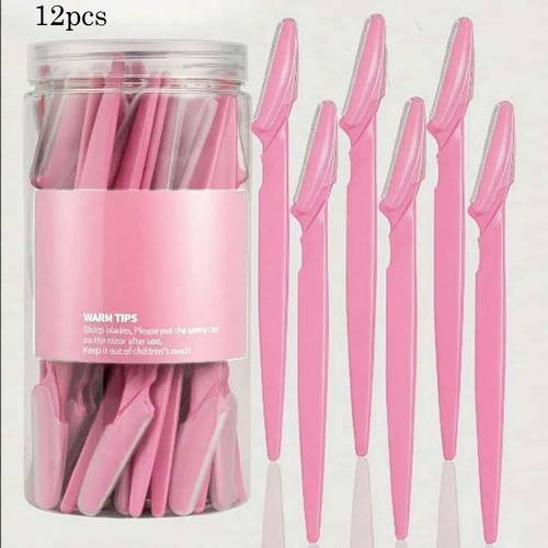 12pcs 4pcs stainless steel eyebrow razor set with protective cover suitable for men and women precision eyebrow shaper