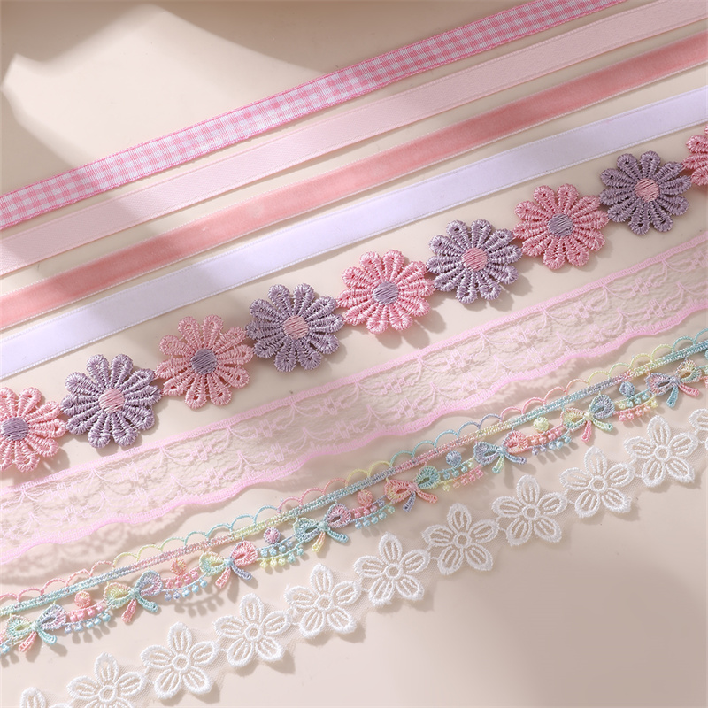 8pcs Elegant Lace Flower Choker Necklace Set