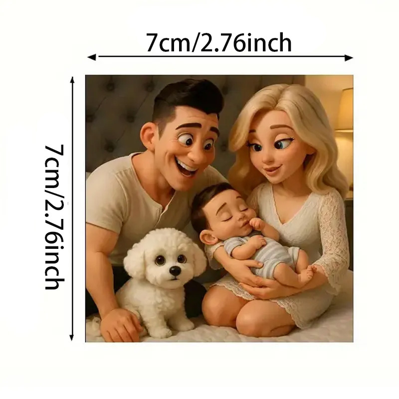 TEMU Magnete Frigo Personalizzato con Foto per Regali di Natale, Foto Normali in Stile 3D, Regali Personalizzati per Halloween e , Adesivi Magnetici