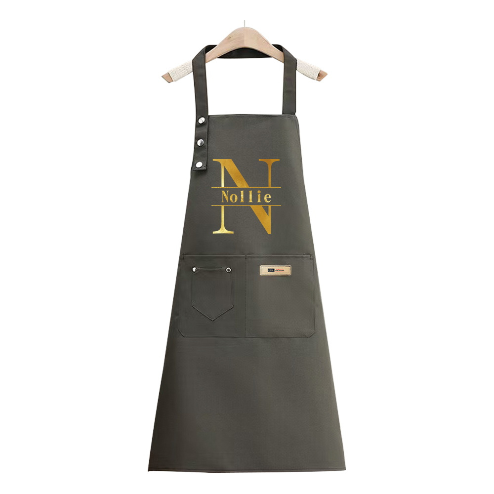 TEMU 1pc Custom Name Premium Thickened Apron - Durable, Comfortable Men's And Women's Stylish Kitchen Overalls For Housework, , And Practical Design
