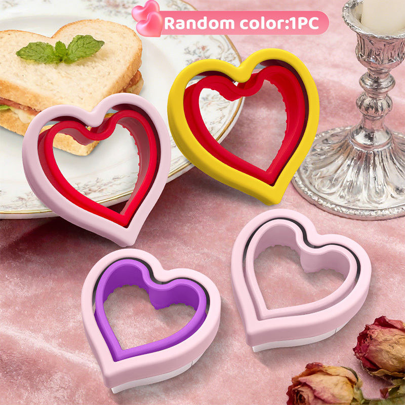 Image of 1pc Random-colored Stainless Steel Sandwich Cutter And Sealer - Sandwiches, , And More - Back To School Lunch Box Essential. Valentine's Day Gifts