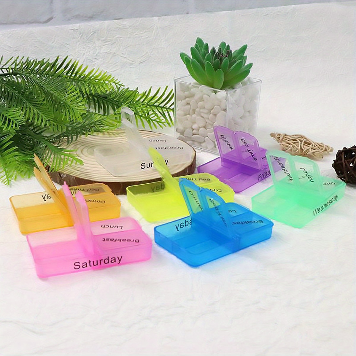7-Day Weekly Pill Organizer - 4 Times a Day Medicine Box with Color-Coded Compartments, Food-Safe Plastic, Transparent Large Pill Case for Vitamins & Medicines, Vitamin Storage, Vibrant Design, Clear Plastic, Daily Medication Management, Hygienic Storage, Healthconscious Users