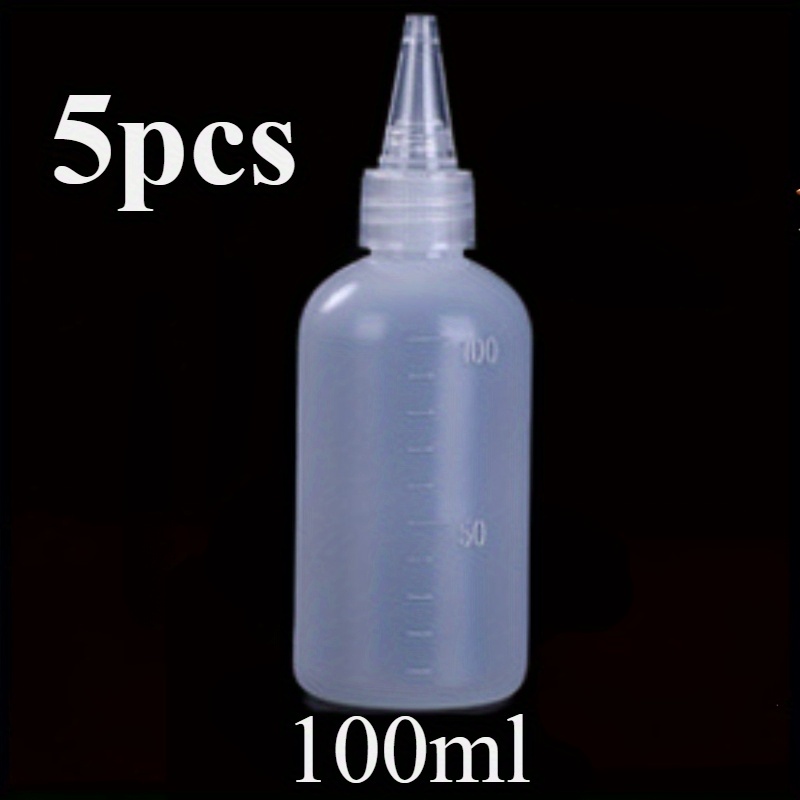 TEMU Set Of 5/10/15 Pointed Tip Semi-transparent Plastic Squeeze Bottles, Portable Travel Bottles With Measurements, Refillable Liquid Dispensing