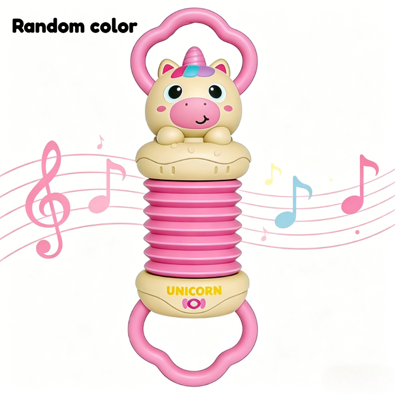 Image of Fun Cartoon Handheld Accordion Toy, Candy Green/ Color, Abs Safe Material, Suitable For Children To Improve Hand-eye Coordination And Grasping , Perfect Birthday Gift, Holiday Present, Random Color