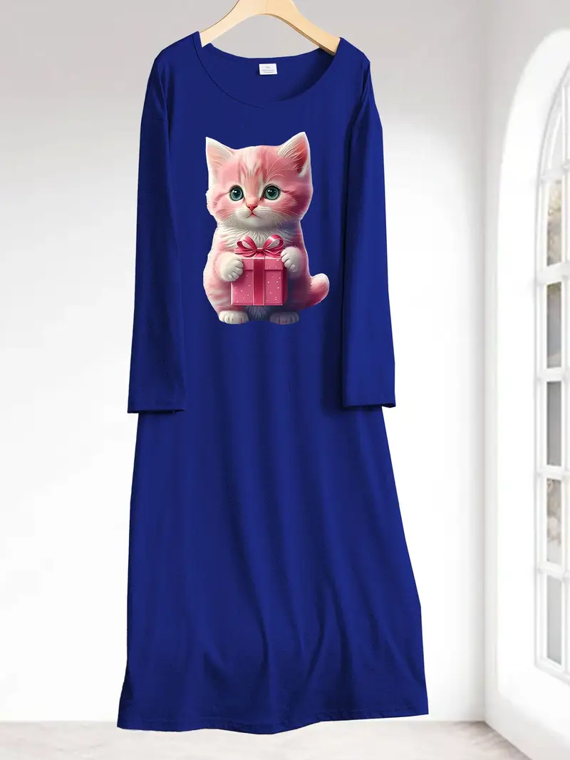 christmas cat dress womens Red Cat Christmas Dress