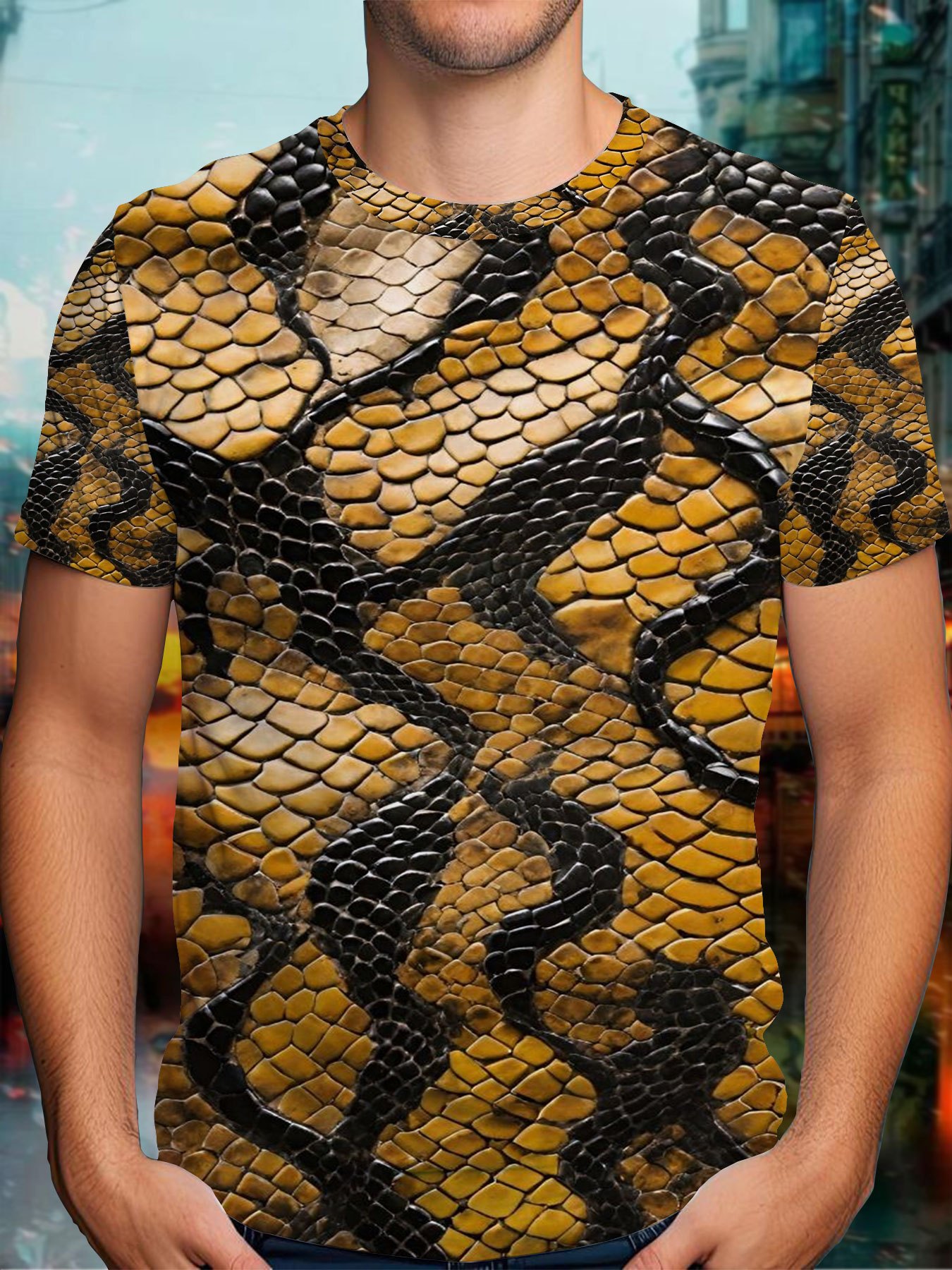 snake skin shirt sold on Temu United States