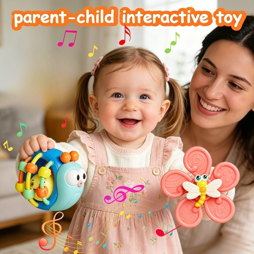 2pcs Baby-Grade Vibrating Hand Bell Toy