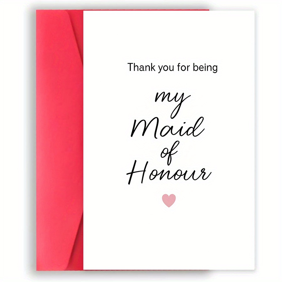 TEMU 1 Thank You Bridesmaid Card - Elegant Wedding Party Gift, Bridal Shower Keepsake For Bridesmaids, Sisters, And