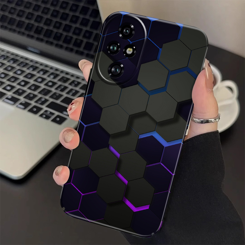 TEMU Phone Case: Black Honeycomb All-inclusive Shock-proof Hardshell Phone Case 200 300 50 90 70 80 60 30 Ultra 80 90 Gt 30s Men And Women Gift