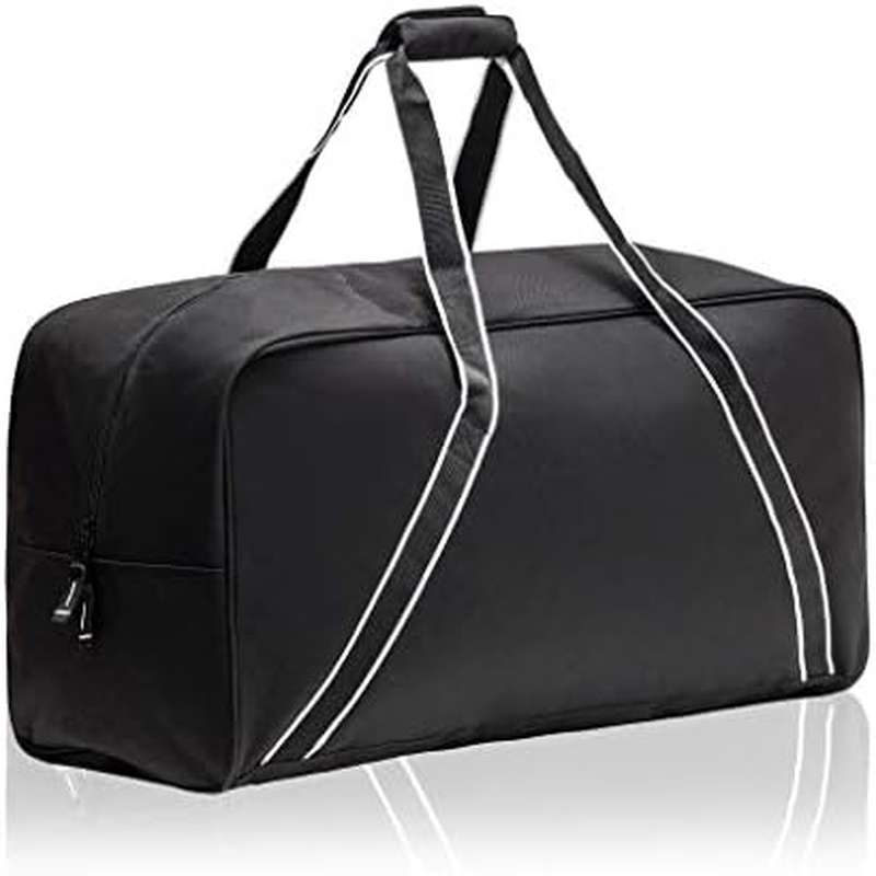 30 inch large hockey duffle for heavy duty 600   black red with white piping hockey stick gear storage lockable zipper shoulder   carry junior equipment carrier