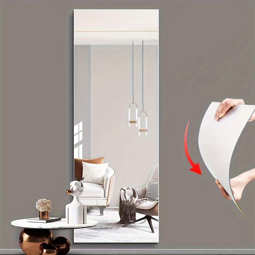 Scratch-Resistant HD Acrylic Wall Mirror, Lightweight Design