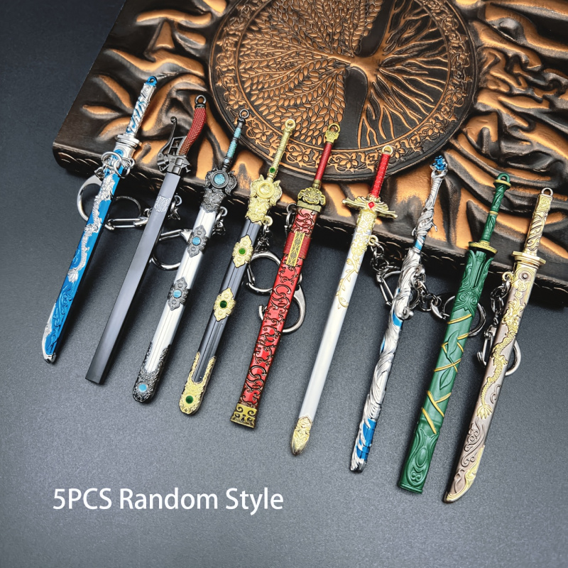 TEMU 5pcs Random Style, Mini Anime Alloy Model Ornaments Keychain, Anime Game Peripheral Collectibles, Model Handicrafts, Arts And Hobbies Supplies,