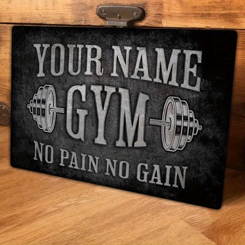 

Room Decor 1pc Personalized Aluminum Gym Sign, Customizable Design, Motivational Home Workout , Business Gift, 8x12inch, 2d, Room Decor