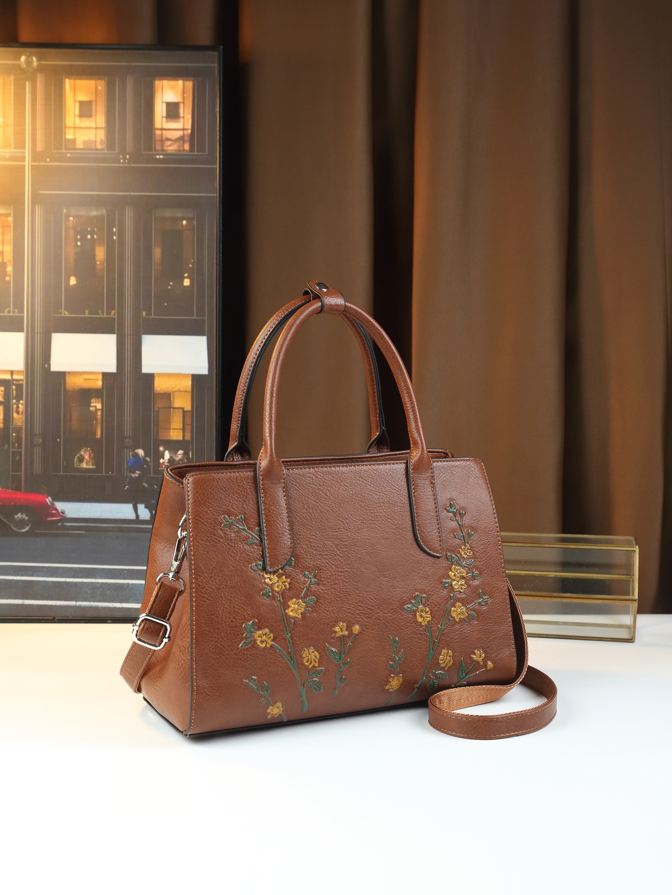 Light Brown Tote Bag back view