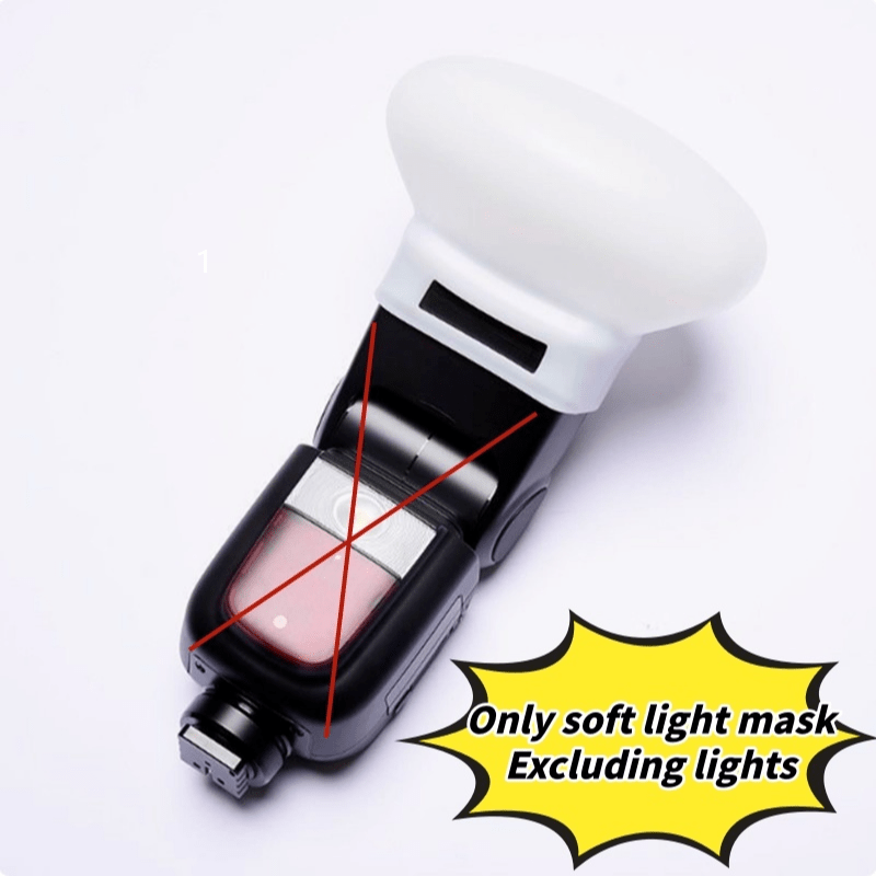 TEMU 1pc Soft Silicone Flash Diffuser Bounce Dome Compatible For , , , , Fujifilm, Panasonic, Yongnuo External Flash Units - Soften For Professional