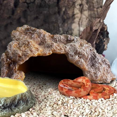 hideout for reptile hideout house for reptile pets basking platform hideout holes for geckos snakes and tortoises hiding holes for lizards made of resin material a landscaping and decorative prop for reptile breeding