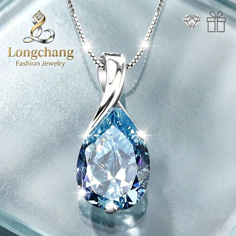 TEMU Hot Selling S925 Silver Fashionable Light Luxury Inlaid 5a 5a Zirconia Pendant Necklace, Exquisite, Elegant, Trendy, Versatile For Daily Wear,