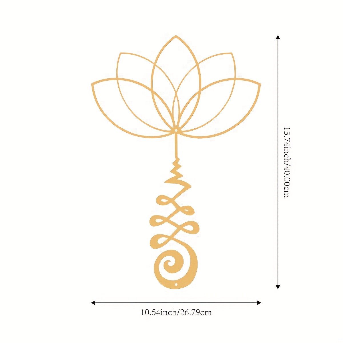 TEMU Metal Golden Lotus Wall Sculpture 15.74inch Iron Golden Indoor Outdoor Decoration Living Room Office Farmhouse Elegant Ramadan Gift Home Decor
