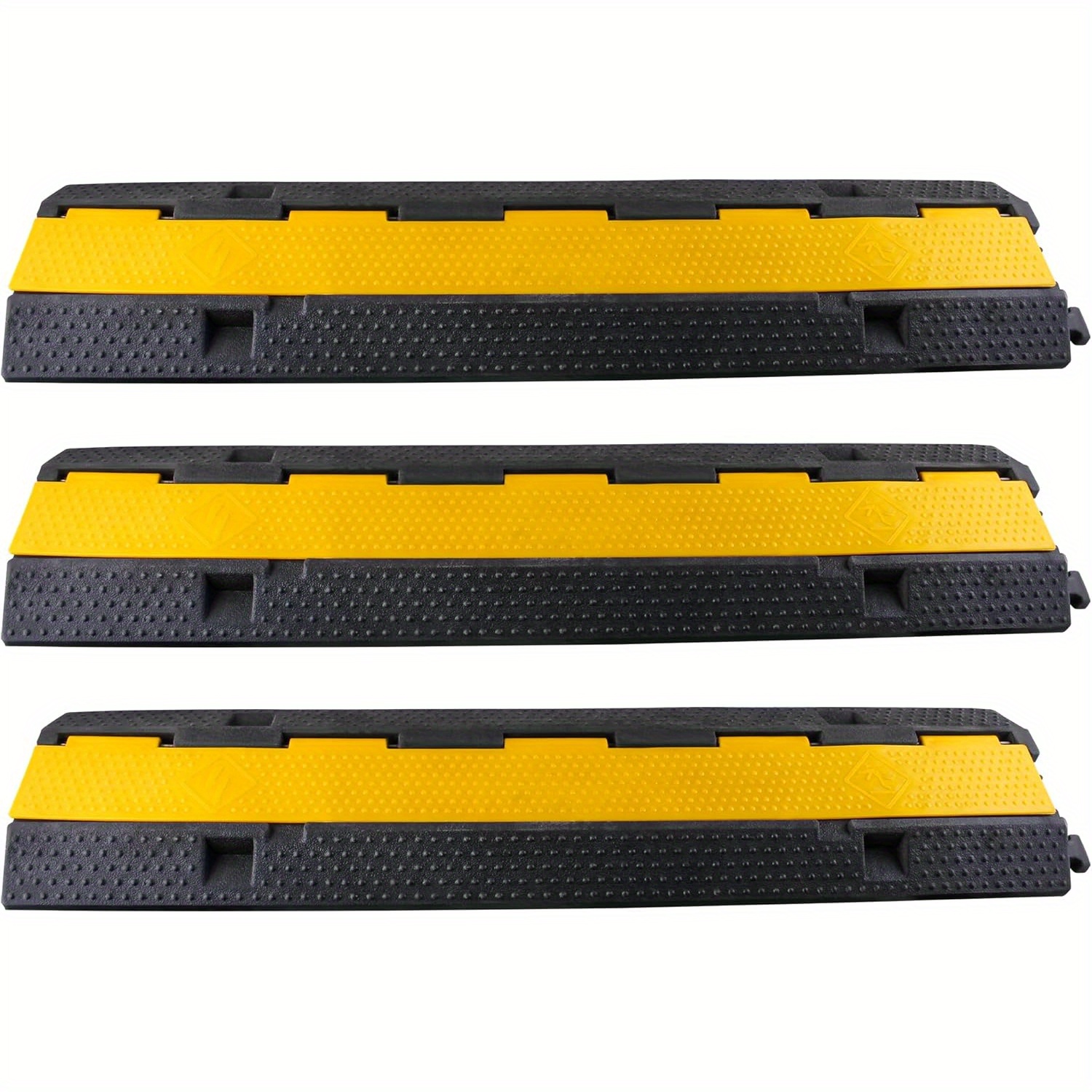 Image of Pack Of 3 Cable Bridge, 2 Channels, Cable Protection Mat, 101 X 25 X 5cm, Cable Bridge, Driveway Ramp, Ideal Spaces, , Construction