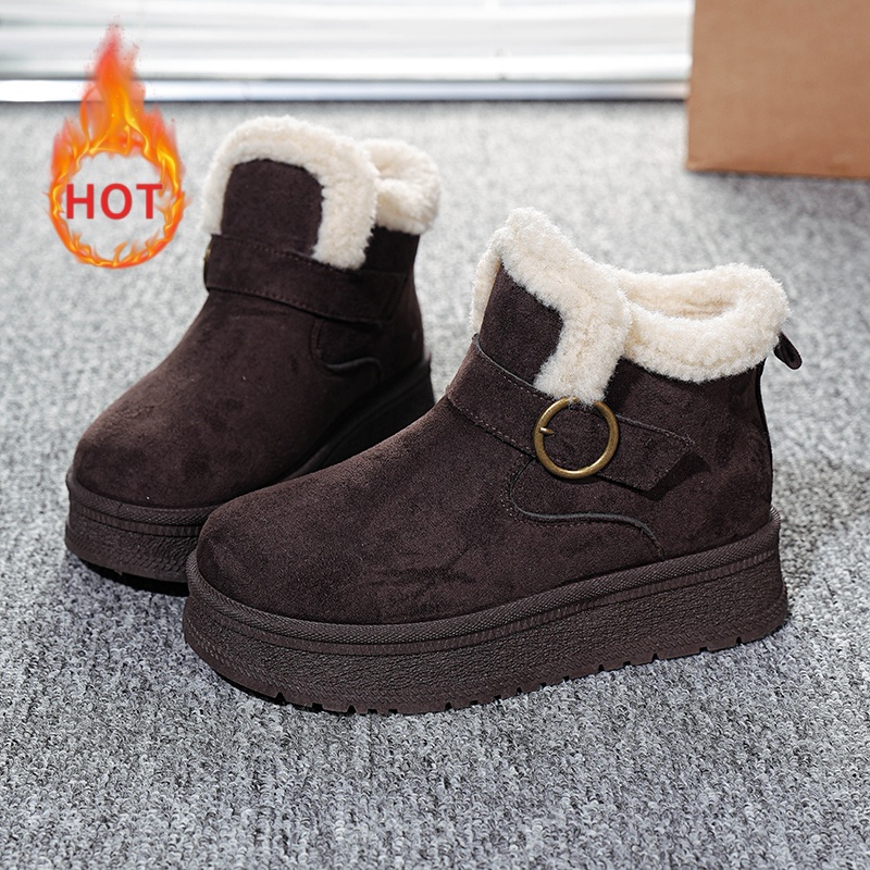 TEMU Women's Plus Size Wide Toe Outdoor Shoes And Boots, Platform Ankle Boots For Petites, Trendy Everyday Women's Fall/winter Basic Short Boots,