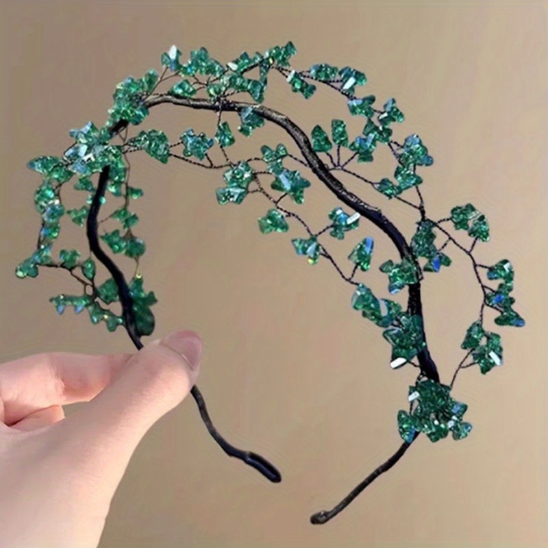 Handmade Beaded Headband Exquisite Woven Mesh Bridal Headband Light Luxury Fairy Temperament Hair Additions