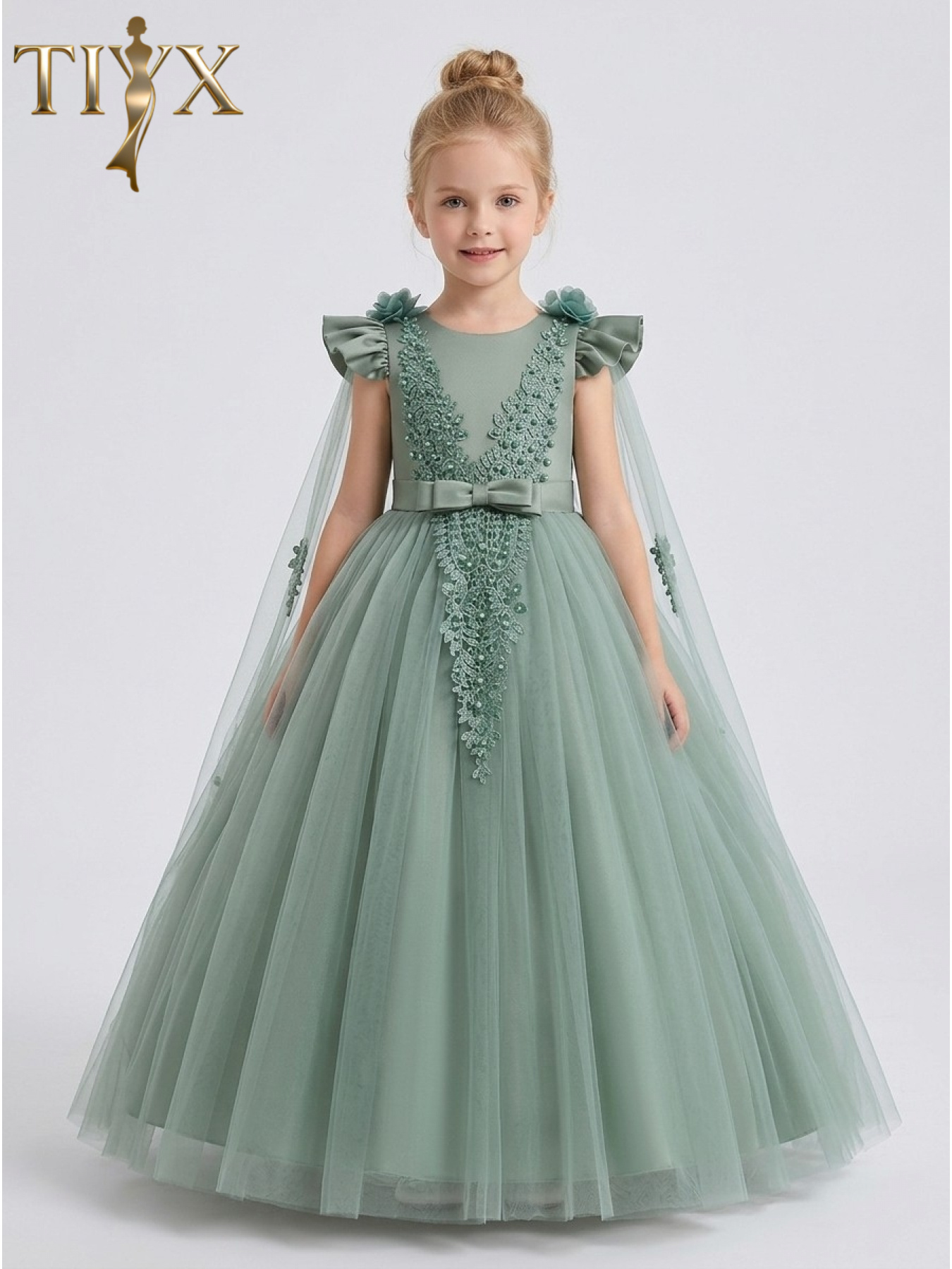 sage green kids dresses sold on Temu United States