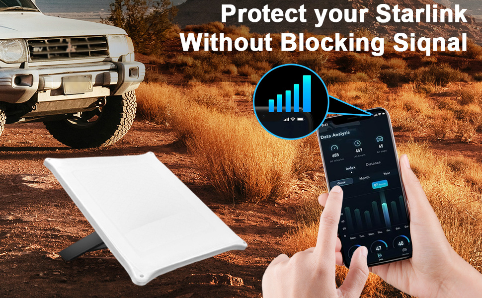 Étui de  Starlink Mini, coque souple, signal non obstrué, housse antichoc et -poussière, adapté aux équipements du réseau satellite Starlink Mini, accessoire universel pour camping en plein air, camping-cars et bateaux