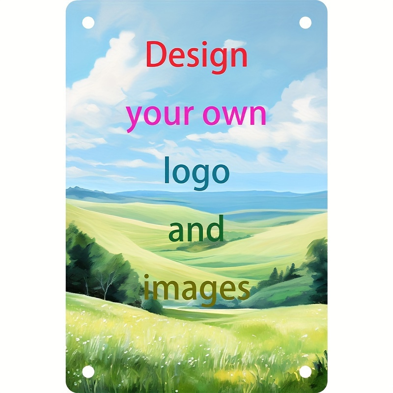 TEMU Targa personalizzata piatta 2D in alluminio - Decorazione murale con testo/foto logo personalizzato, resistente per interni ed esterni, bar ,