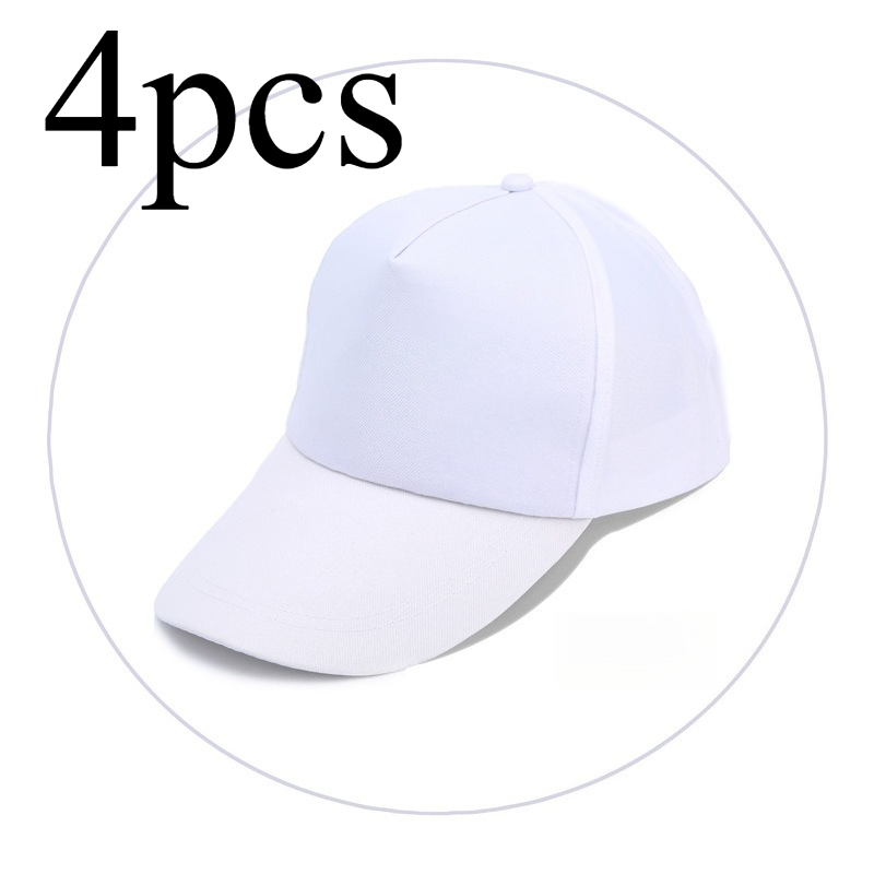 TEMU 4pcs Blank Baseball Caps & Party Hats, Perfect For Art Painting, Outdoor Sports & Craft Projects
