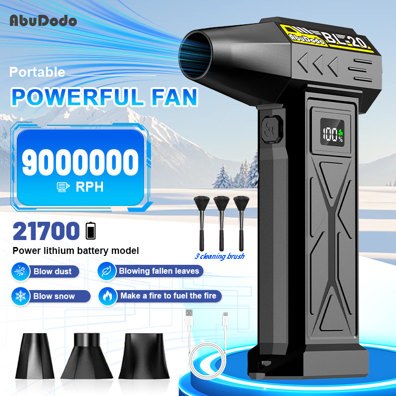 TEMU 2027 Upgraded Model Handheld Turbo Jet Fan, Dual-use Car And Home Cleaning Blower, Yard Snow Blower And Leaf Blower, Compressed Air Duster, Usb