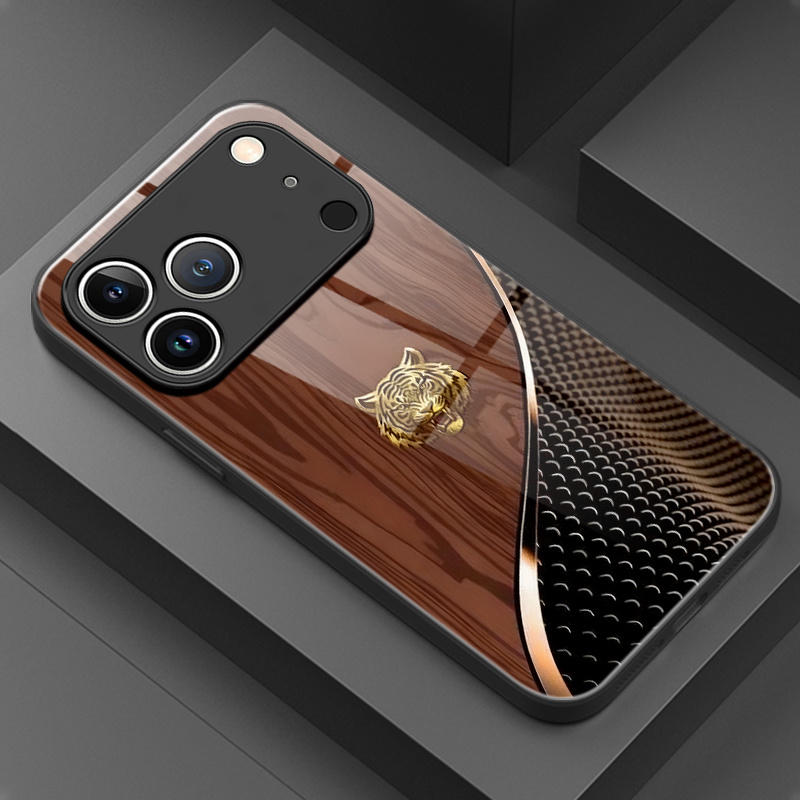 Phone Case - A High-end Phone Case Featuring A Wood Grain With A Pattern, Compatible With For Iphone 17, 16, 15, 14, 13, 12, And 11. This Case And Combines Style With