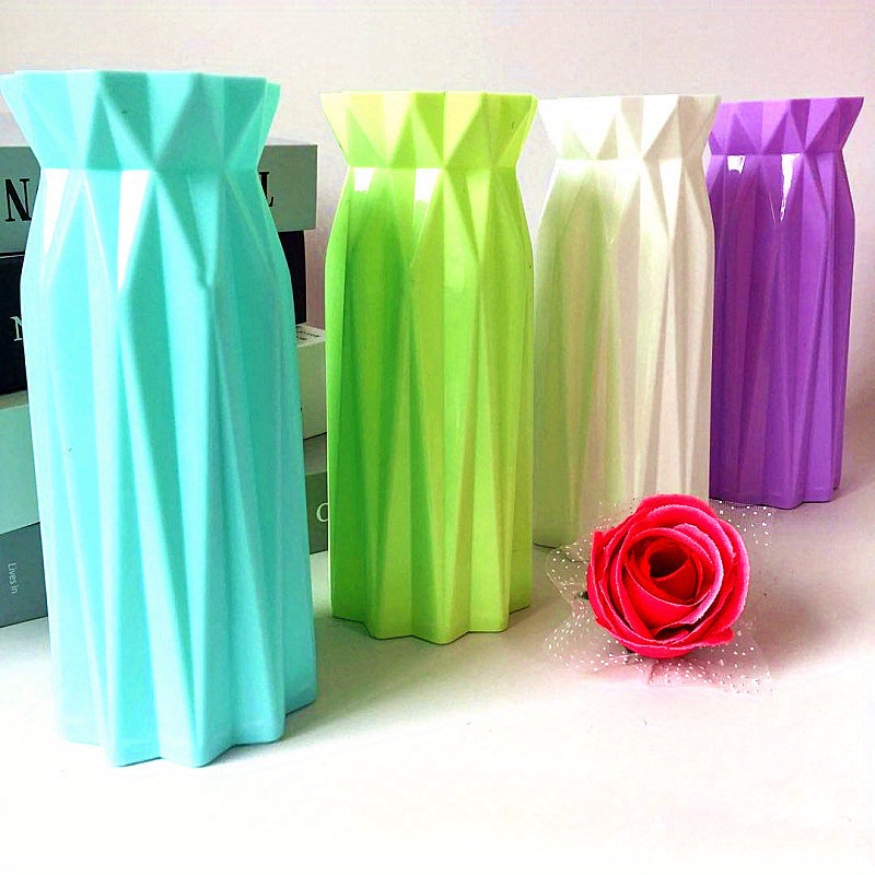 

1pc -inspired Origami Art , Cylinder Vase For Home Decor, Wedding, Engagement, Birthday Party - No Battery Required, Plastic, Flower Arrangement, Bouquet Vase