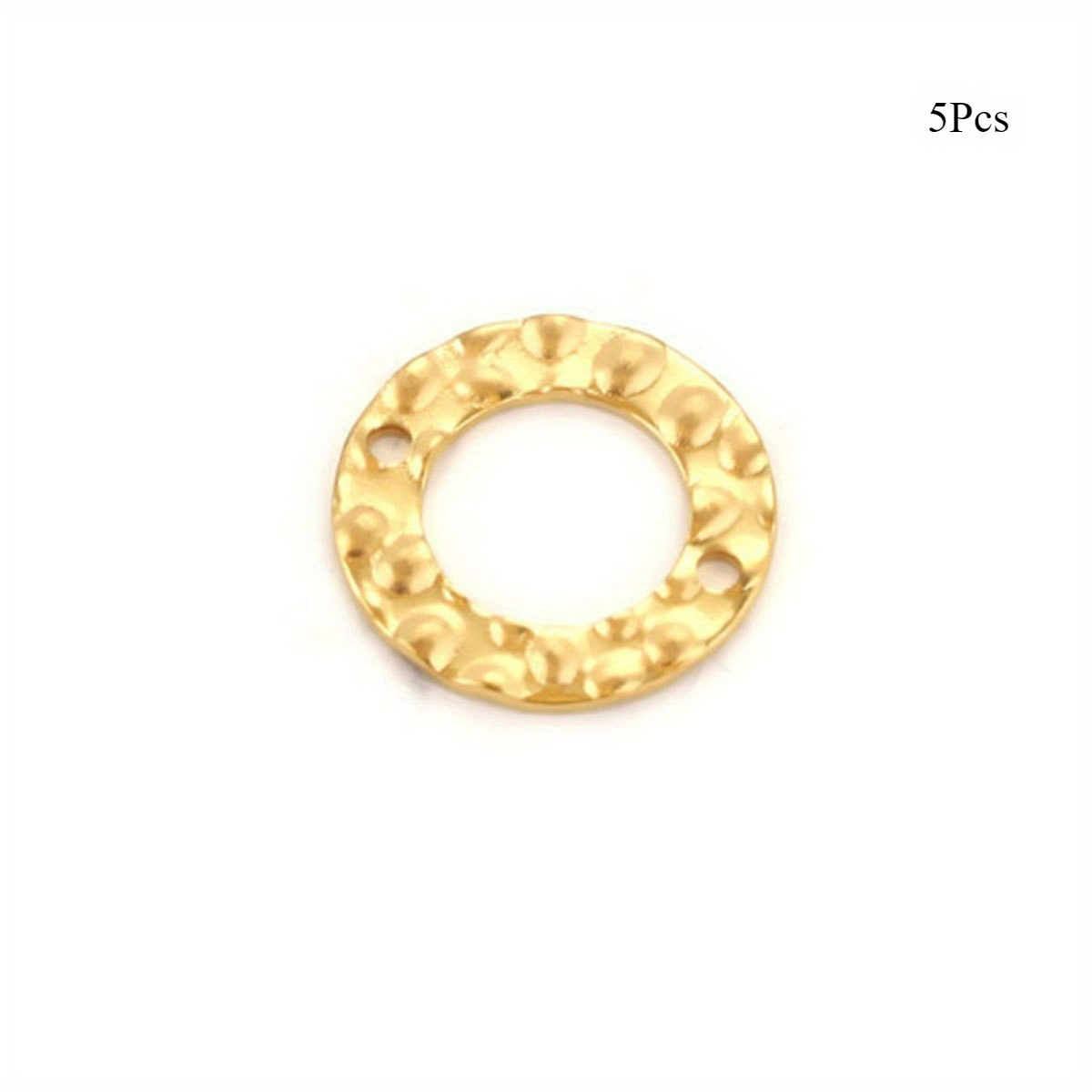 5pcs Stainless Steel Double Hole Texture Circle Ring 15mm Plated Charm Earrings Conectors For Jewelry Making Supplies
