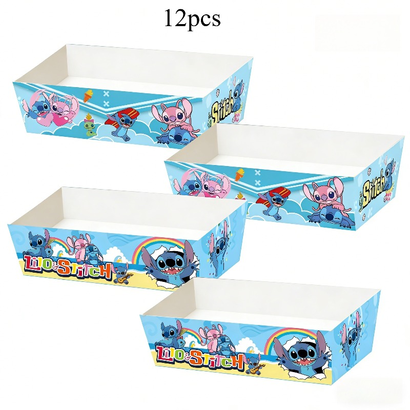 E-shop Geschenk für Sie/Ihn Party Geschenkbox Verpackung mit 12 Stück, mit Disney Stitch, thematisch gestaltet - Ideal für Geburtstage, Hochzeiten,