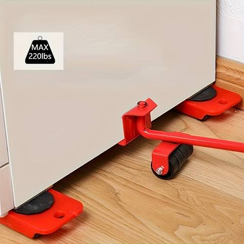 5pcs set furniture lifter 3 9inch x 3 07inch furniture glider kit furniture moving roller tool 360 degree rotatable pad and sofa plastic and carbon steel