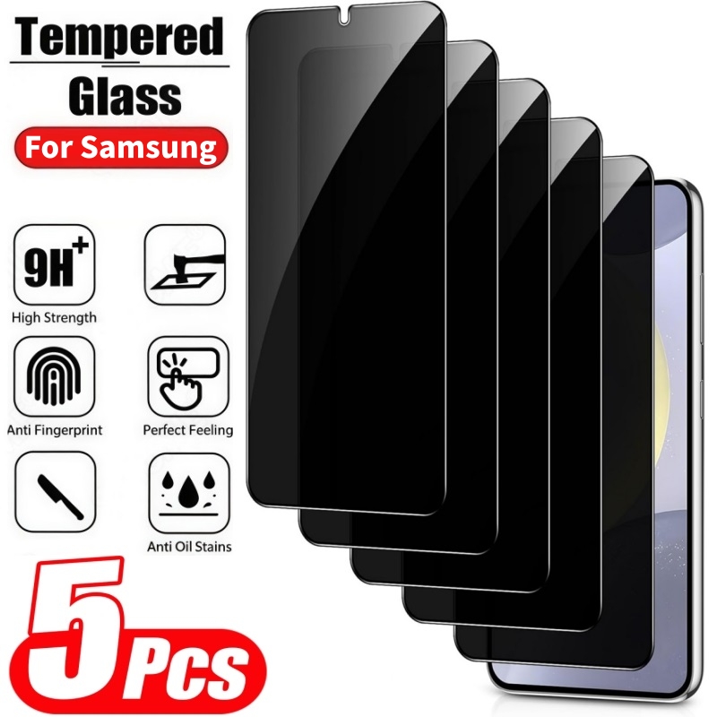 TEMU 5 protectores de pantalla de vidrio templado de privacidad de 28°, compatibles con Samsung Galaxy S20 S21 S23 S24 S25 FE A51 A52 A53 A54 A55 A56