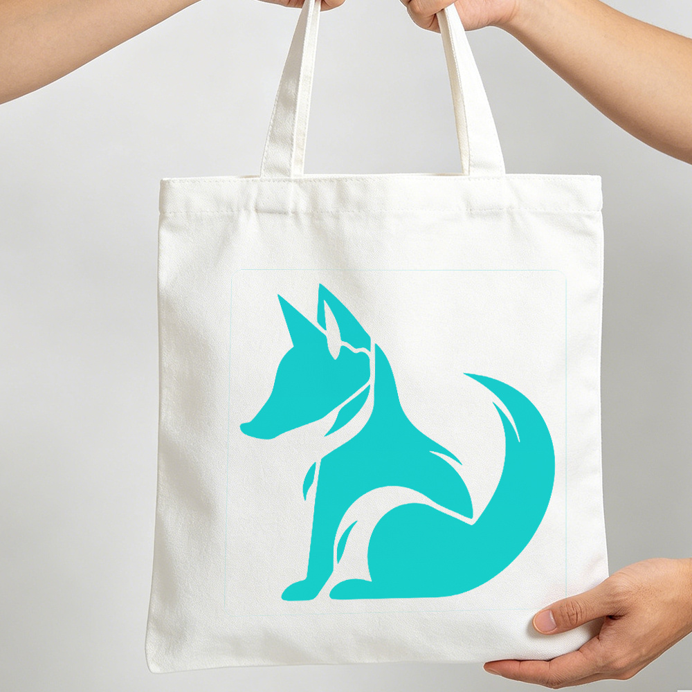 Minimalist Fox Outline Template for Crafting