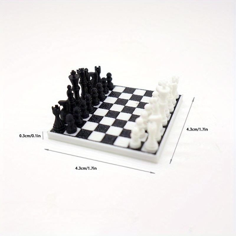Miniature Chess Set, Dollhouse Additions Model, Toy House Scene Decorations And Photography Props, Micro Landscape Crafts, Compatible With 1:12 Scale Miniatures, Ideal Holiday Gift