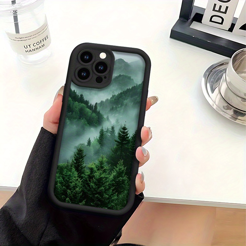 Image of Phone Case - Phone Case: Protect Your Phone Soft Phone Case Easy Forest Pattern Uv Printed Matte Phone Degree Full Protection For 17 12 13 Pro Max Smartphone Best Gift For Birthday Girls Boys