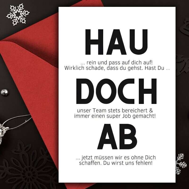 TEMU 1 Funny German Retirement Card, With Original German Text Translation - Bilingual Message, Suitable For German Speakers, Colleague Farewell Gift