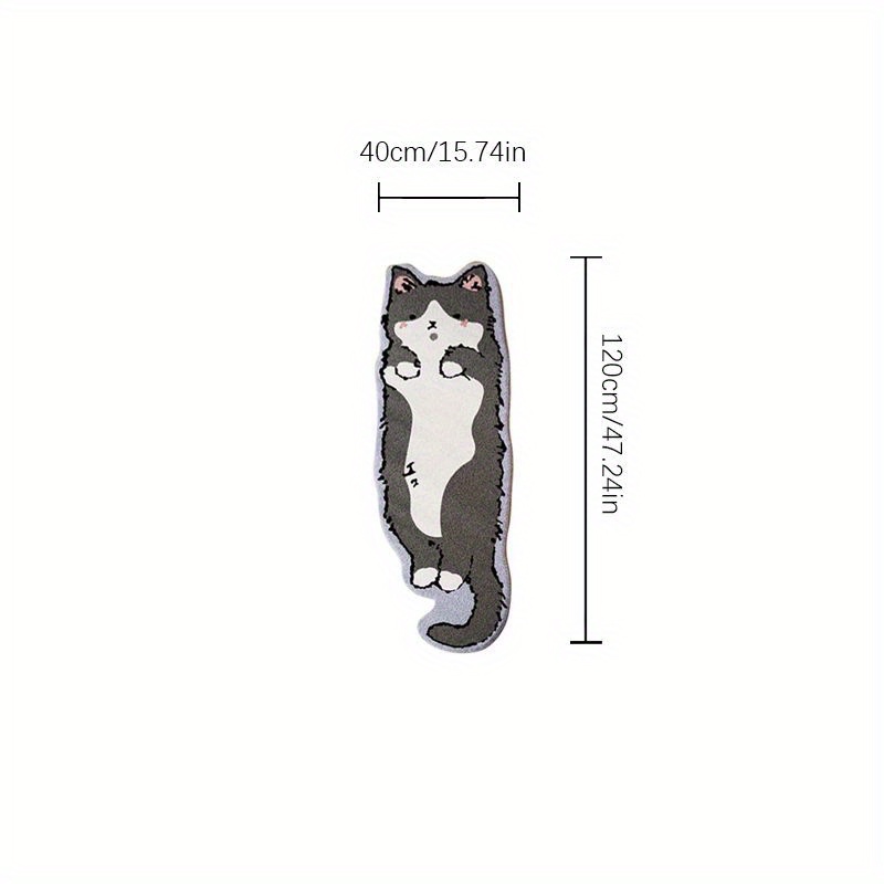 TEMU かわいい猫柄エリアラグ、ポリエステル、滑り止め、洗える、ふわふわの高ピール、機械製造、不規則な形状、滑り止め付き、寝室、屋内、部屋、ハロウィン、クリスマス、デーの装飾用